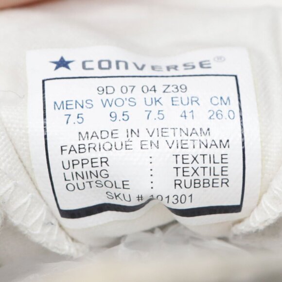 Vintage Converse Chuck Taylor All Stars High Top Sneakers Canvas Shoes White - Picture 8 of 12
